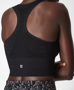 NEW Sweaty Betty Stamina Longline Sports Bra Black Womens XS
